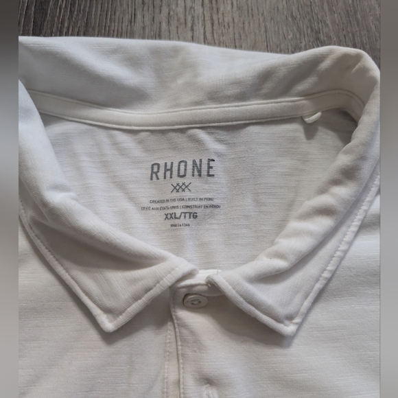 Rhone, Mens XXL, White WFH Polo, Short‎ Sleeve, Comfort, Golf - Picture 2 of 4